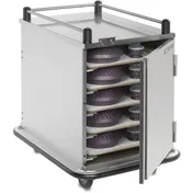 Dinex DXPTVL2T1D10 Stainless Steel 10 Trays TVL Economy Meal Delivery Cart w/ 1 Door 1 image