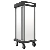 Dinex DXSU1T1D8 Stainless Steel 8 Trays TQ Supreme Meal Delivery Cart w/ 1 Door 1 image