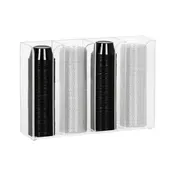 Dispense-Rite CTCO-4CL 4-Sec Cup/Lid Organizer 9-1/8"x13-1/4"x3-1/2" D 3" 2-4 oz Cups Clear Acrylic 1 image