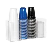 Dispense-Rite CTHL-4 Lid/Cup Organizer, Horizontal, 4 Section: (3) 4" & (1) 5", Acrylic, Clear 1 image
