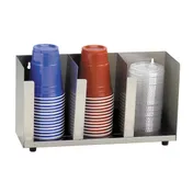 Dispense-Rite CTLD-15 Lid/Cup Organizer, Adjustable, 3 Section, Stainless Steel Construction 1 image