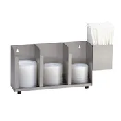 Dispense-Rite CTLD-15A Lid/Cup Organizer, Adjustable, 3 Section, Stainless Steel Construction 1 image