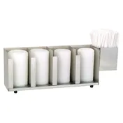 Dispense-Rite CTLD-19A Lid/Cup Organizer, Adjustable, 4 Section, Stainless Steel Construction 1 image