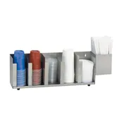Dispense-Rite CTLD-22A Lid/Cup Organizer, 8"H x 26-5/8"W x 5"D, Adjustable, 5 Section 1 image