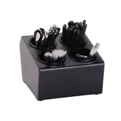 Dispense-Rite CTSH-4BT Flatware Organizer, 4-Comp, 7-1/2" H x 10-1/8" W x 13-3/4" D, Black Plastic 1 image