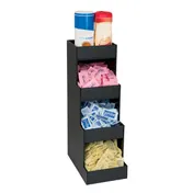 Dispense-Rite CTVH-4BT Vertical Organizer, 4-Section, 20-3/8"H x6-5/8"W x11-3/8"D, Black Polystyrene 1 image