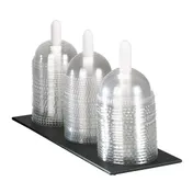 Dispense-Rite FDL-3 Dome Lid Organizer, 9"H x 5"W x 14-1/2"D, Countertop, 3 Section 1 image