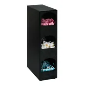 Dispense-Rite HVCD-3BT 3-Section Condiment Organizer Black Polystyrene 24-1/4" H x 6-1/2" W x 14" D 1 image