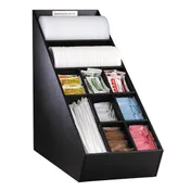Dispense-Rite NLO-1B Lid/Straw Condiment Organizer, Narrow, Dividers 16.5"H x8"W x20.5"D Polystyrene 1 image