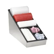 Dispense-Rite NLS-1 Lid Straw & Condiment Organizer 6-Section Steel 11-3/8" H x 8-1/2" W x 22-7/8" D 1 image
