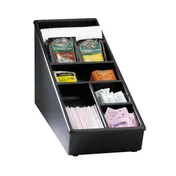 Dispense-Rite NLS-1BT Lid & Straw Organizer, 6-Sec, 9-1/2" H x 8-1/2" W x 23-1/2" D, Black Plastic 1 image