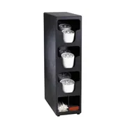 Dispense-Rite TLO-3BT Lid & Straw Organizer, 24-1/4"H x 6-1/2"W x 14"D, 3 Section, Black 1 image