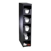 Dispense-Rite TLO-4BT Lid & Straw Organizer, 32-1/4"H x 6-1/2"W x 14"D, 4 Section, Black 1 image