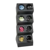 Dispense-Rite VSCH-8BT Flatware Organizer 8-Comp Black Plastic 28-1/8" H x 10-1/2" W x 9-1/4" D 1 image