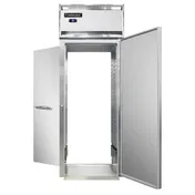Continental Refrigerator D1RINRT 35" 1-Section Roll-Thru Refrigerator w/ 2 Solid Doors, Stainless Steel Front Aluminum Ends 1 image