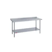 Duke 314S-2448-2R 48" Open Base Work Table with Undershelf, 1-1/2" Backsplash / 14 Gauge Top 1 image