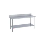 Duke 314S-3048-5R 48" Open Base Work Table with Undershelf, 5" Backsplash / 14 Gauge Top 1 image