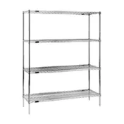 Eagle Group 1836C74-X Chrome RediPak 4-Tier Wire Shelving Units - 36"W x 18"D x 74"H 1 image