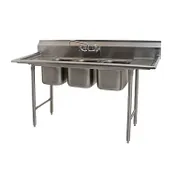 Eagle Group 312-14-3-12 72" Three Compartment Sink, 16"W x 14"L Bowl With 2 Drainboards 1 image