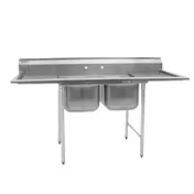 Eagle Group 314-22-2-18 84" Two Compartment Sink, 22"W x 22"L Bowl With 2 Drainboards 1 image