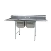 Eagle Group 414-22-2-24 96" Two Compartment Sink, 22"W x 22"L Bowl With 2 Drainboards 1 image