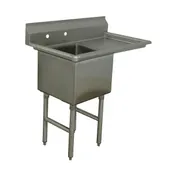 Eagle Group BPS-1818-1-18R-FC 38" One Compartment Sink, 18"W x 18"L Bowl With Right-Hand Drainboards 1 image