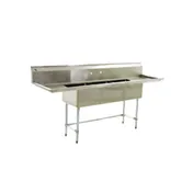 Eagle Group BPS-2436-2-24-FC Two Compartment Sink, 18"W x 24"L Bowl With 2 Drainboards 1 image