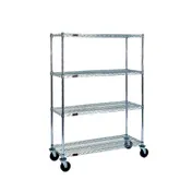 Eagle Group CC1836C-SB QuadTruss 4-Tier Chrome-Plated Stem Caster Cart - 36"W x 18"D x 68"H 1 image
