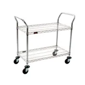 Eagle Group EU2-1824Z EAGLEbrite Zinc Open Base 2 Shelf Utility Cart w/ 2 Handle - 24" x 18" 1 image