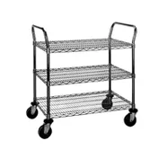 Eagle Group EU3-1830Z EAGLEbrite Zinc Open Base 3 Shelf Utility Cart w/ 2 Handle - 30" x 18" 1 image