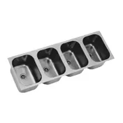 Eagle Group FDI-22-22-13.5-4 Weld-In Sink, Four Compartment 1 image