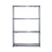 Eagle Group S4-74-2430V VALU-MASTER Gray Epoxy 4-Tier Starter Shelving Unit - 30"W x 24"D x 74"H 1 image