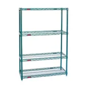 Eagle Group S4-74-2430VG Valu-Gard Green Epoxy 4-Tier Starter Shelving Unit - 30"W x 24"D x 74"H 1 image