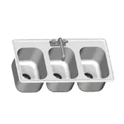 Eagle Group SR14-16-9.5-3 Self-Rimming Drop-In Sink, Three Compartment 1 image