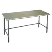 Eagle Group T2460GTEB 60" Open Base Work Table with Side & Rear Crossrails, Flat Top / 16 Gauge Top 1 image