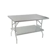 Eagle Group T3072F-USS Lok-n-Fold Folding Table, 72"W x 30"D, 675 lbs, Stainless Steel Top and Snap-on Undershelf 1 image