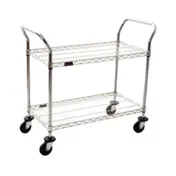 Eagle Group U2-2448Z EAGLEbrite Zinc Open Base 2 Shelf Utility Cart w/ 2 Handle - 48" x 24" 1 image