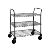 Eagle Group U3-2148Z EAGLEbrite Zinc Open Base 3 Shelf Utility Cart w/ 2 Handle - 48" x 21" 1 image