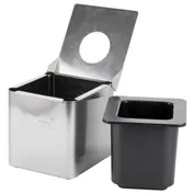 Edlund CSR-016B Cold Pan Box 1/6 Enclosure Hinged Lid W/Hole, Black Insert Steel Base, 41°F Up To 8H 3 image