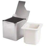 Edlund CSW-016 Pan Box, 1/6 Enclosure, 3/4 Hinged Lid, White/Steel Build, 41°F (4°C) 8-Hour Hold 3 image