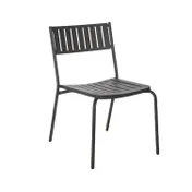 emu 146 Bridge Outdoor Stacking Side Chair w/ Steel Slat Back & Seat 1 image