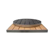 emu A1491 30" Square Sid Outdoor Table Top, Wood-Look Aluminum Slats 1 image