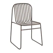 emu 434 Riviera Outdoor Stacking Side Chair w/ Slatted Wrought Iron Seat & Back 1 image