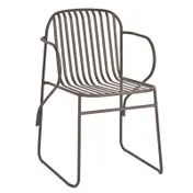 emu 435 Riviera Stacking Armchair w/ Slatted Wrought Iron Back & Seat - Outdoor/Indoor 1 image