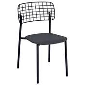 emu 615 Lyze Outdoor Stacking Side Chair w/ Aluminum Seat & Stainless Steel Back 1 image