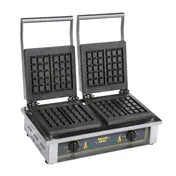 Equipex GED10 Double Brussels Waffle Baker w/ Cast Iron Grids, Thermostatic Controls 1 image