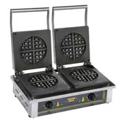 Equipex GED75 Double Classic Belgian Waffle Baker w/ Cast Iron Grids, 3300W 1 image