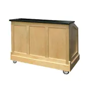 FWE ES-CB-5-BW Executive Series 60 lb. Ice Bins Removable Speed Rack-59" Portable Bar-Maple Wood Front-Sides 1 image