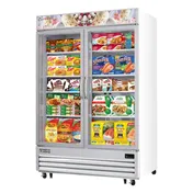 Everest EMGF48 54" 2 Glass Door Freezer Merchandiser in White, 48 cu. ft. 1 image