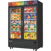 Everest Refrigeration EMGF48B 54" 2 Glass Door Freezer Merchandiser in Black, 48 cu. ft. 1 image